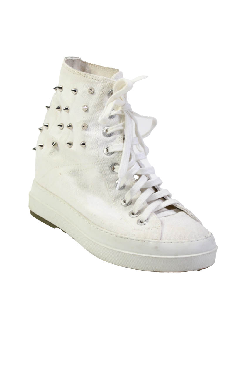 Giuseppe Zanotti Silver Croc Embossed Leather Double Zip Wedge Sneakers  Size 37 Giuseppe Zanotti | TLC